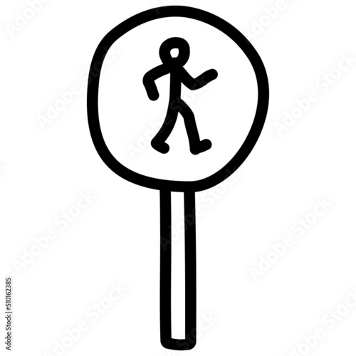 handdrawn walking sign icon