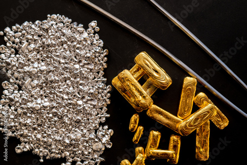 Gold bars, Silver ingots and Palladium Bars photo