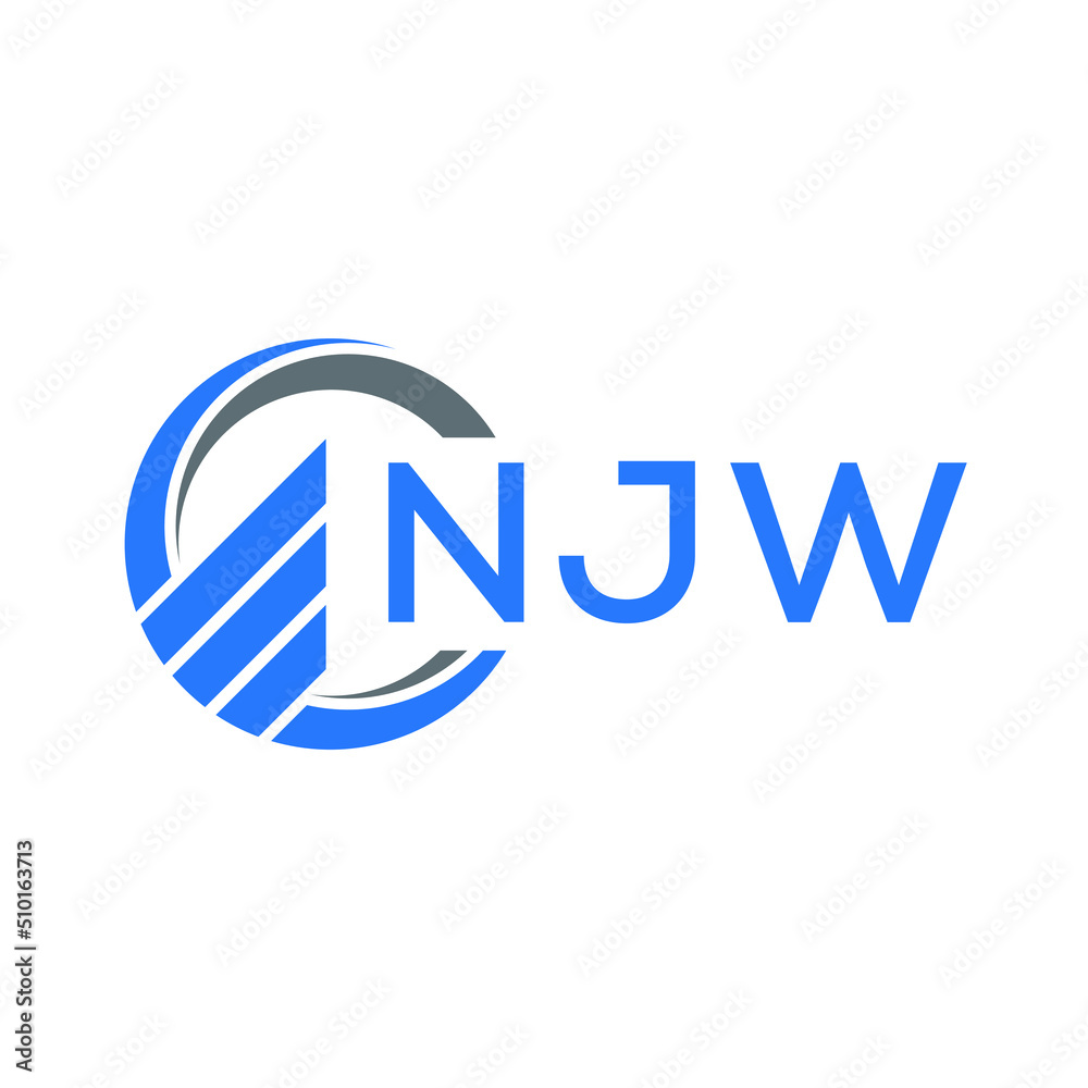 NJW Flat accounting logo design on white background. NJW creative initials Growth graph letter logo concept. NJW business finance logo design. NJW Flat accounting logo design on white background. NJW creative initials Growth graph letter logo concept. NJW business finance logo design.