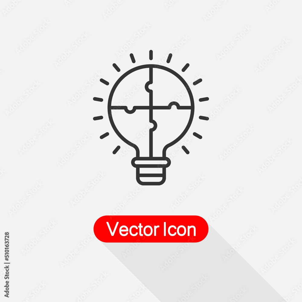 Light Bulb Puzzle Icon, Solution, Innovation Icon Vector Illustration Eps10 Light Bulb Puzzle Icon, Solution, Innovation Icon Vector Illustration Eps10