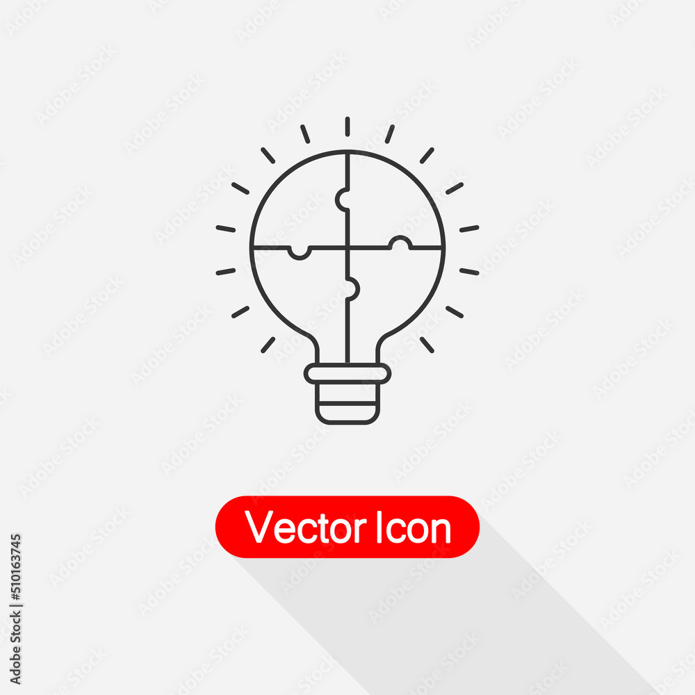 Light Bulb Puzzle Icon, Solution, Innovation Icon Vector Illustration Eps10 Light Bulb Puzzle Icon, Solution, Innovation Icon Vector Illustration Eps10