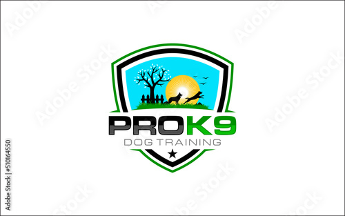 Illustration vector graphic of dog training concept Logo Design template-06