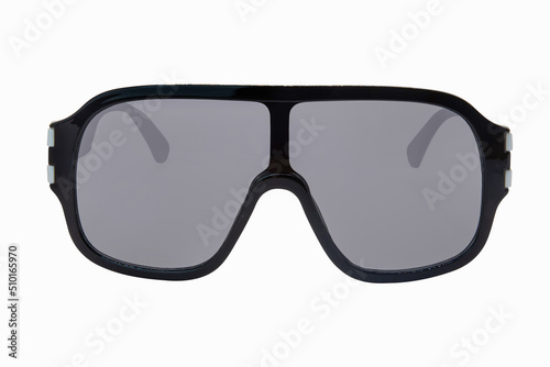 Men or women Oversize Retro Style SUNGLASSES with isolated white background front angle 2195 black white