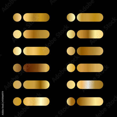 Illustrator Gold gradients vector colection pack	
