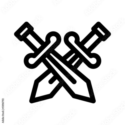 two sword icon or logo isolated sign symbol vector illustration - high quality black style vector icons 