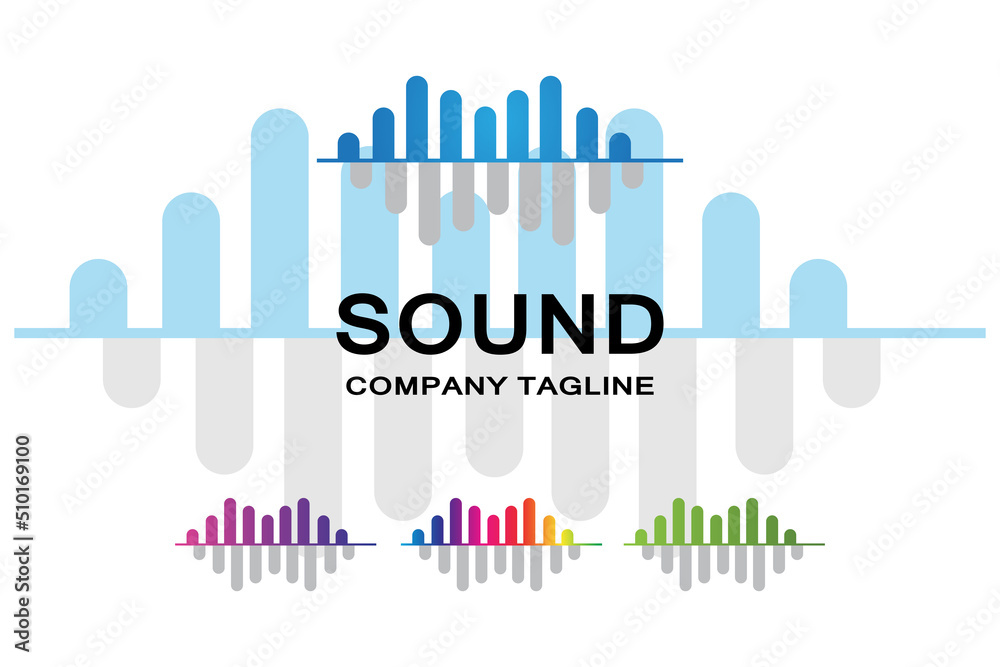 Simple music sound logo vector icon