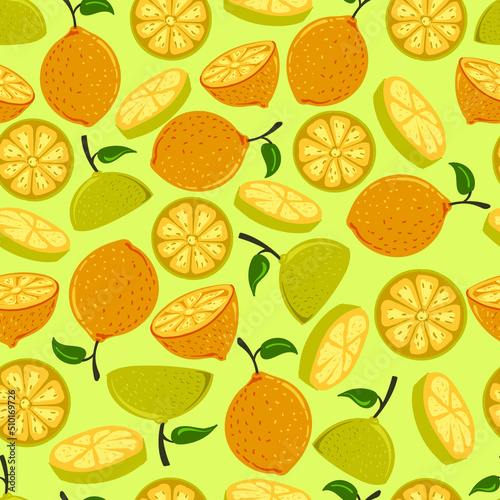 Hand Drawn Doodle Funny Cute Lemon Seamless Pattern Background Wallpaper