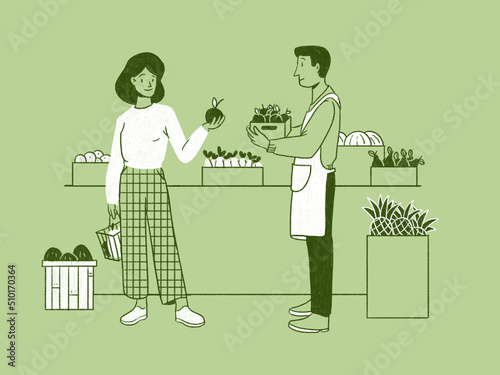 People in eco friendly store photo