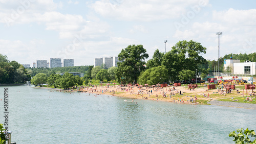 view of the city beach from the opposite shore