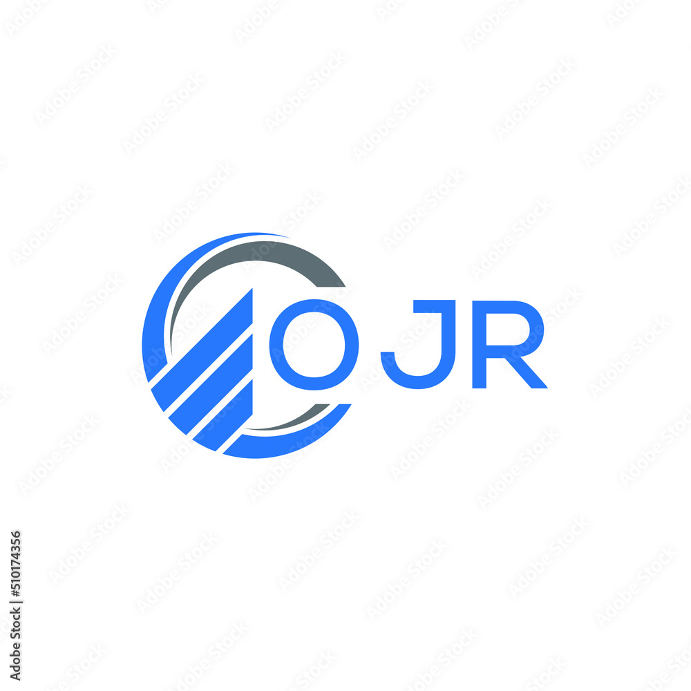 Fototapeta premium OJR Flat accounting logo design on white background. OJR creative initials Growth graph letter logo concept. OJR business finance logo design.