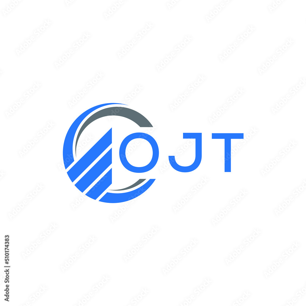 OJT Flat accounting logo design on white background. OJT creative initials Growth graph letter logo concept. OJT business finance logo design. OJT Flat accounting logo design on white background. OJT creative initials Growth graph letter logo concept. OJT business finance logo design.