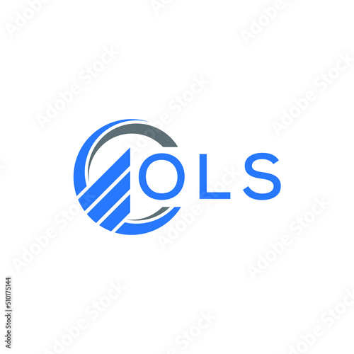 OLS Flat accounting logo design on white  background. OLS creative initials Growth graph letter logo concept. OLS business finance logo design.
