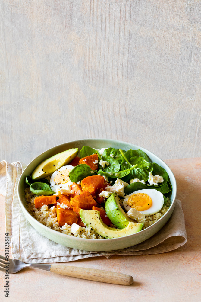 Avocado Egg Salad with Quinoa Grain, Sweet Potato Avocado Egg Salad with Quinoa Grain, Sweet Potato
