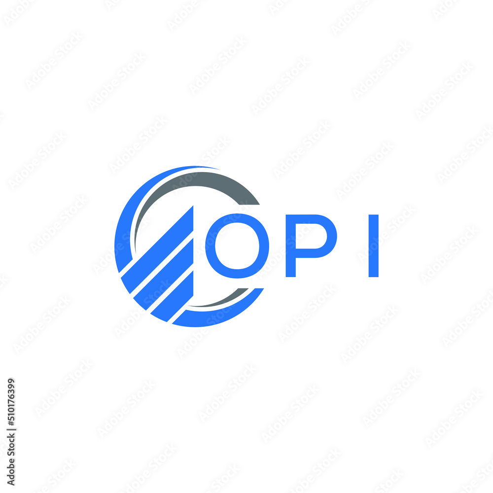 OPI Flat accounting logo design on white  background. OPI creative initials Growth graph letter logo concept. OPI business finance logo design.