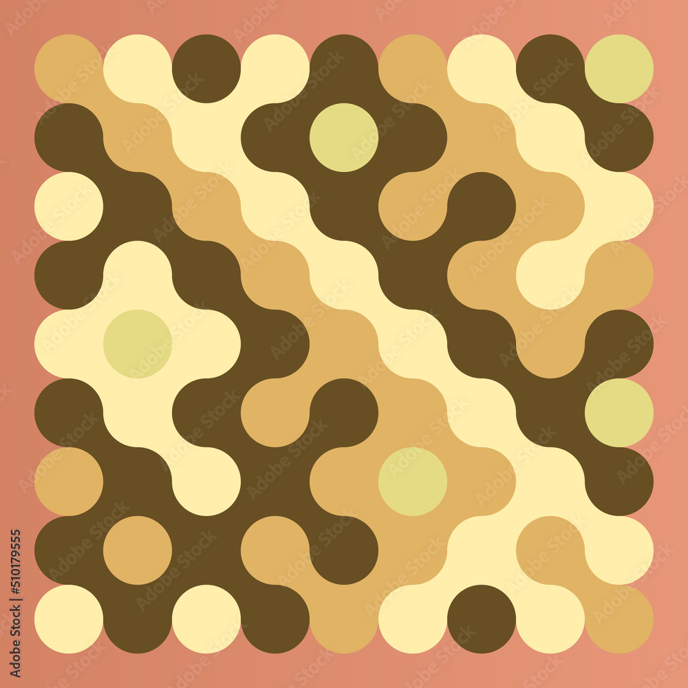 Multicolor truchet tiling connections illustration