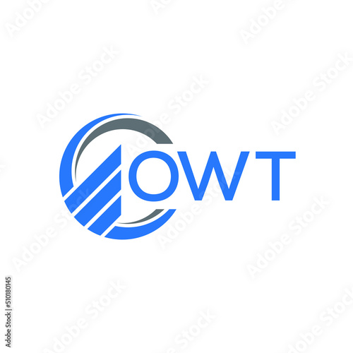 OWT Flat accounting logo design on white  background. OWT creative initials Growth graph letter logo concept. OWT business finance logo design. photo