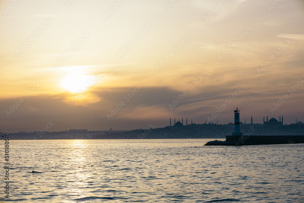 Sunset in the Bosphorus Strait Sunset in the Bosphorus Strait