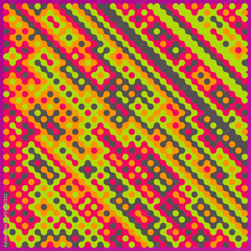 Multicolor truchet tiling connections illustration