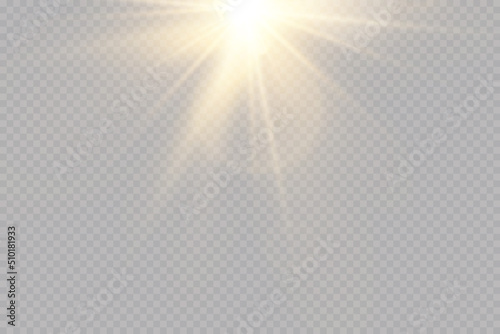 Vector transparent sun light with special glare light effect. Sun glare.