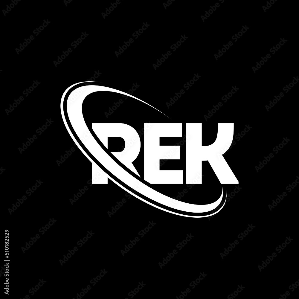 REK logo. REK letter. REK letter logo design. Initials REK logo linked