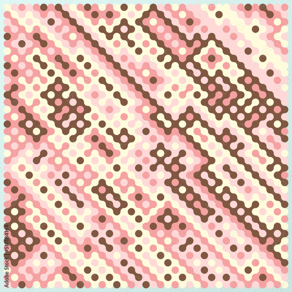 Multicolor truchet tiling connections illustration