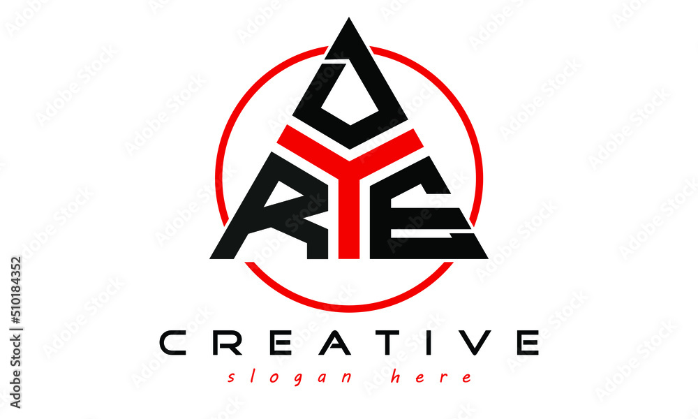 RDE Three Letter Creative Triangle Shape In Circle Logo Design Vector ...