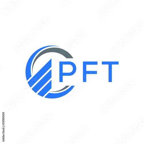 PFT Flat accounting logo design on white background. PFT creative initials Growth graph letter logo concept. PFT business finance logo design.