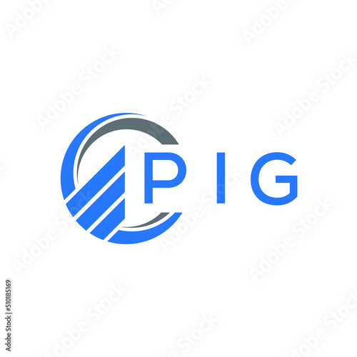 PIG Flat accounting logo design on white  background. PIG creative initials Growth graph letter logo concept. PIG business finance logo design.