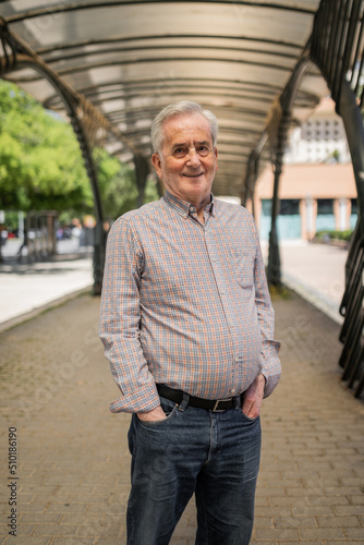 Portrait of senior man in the city