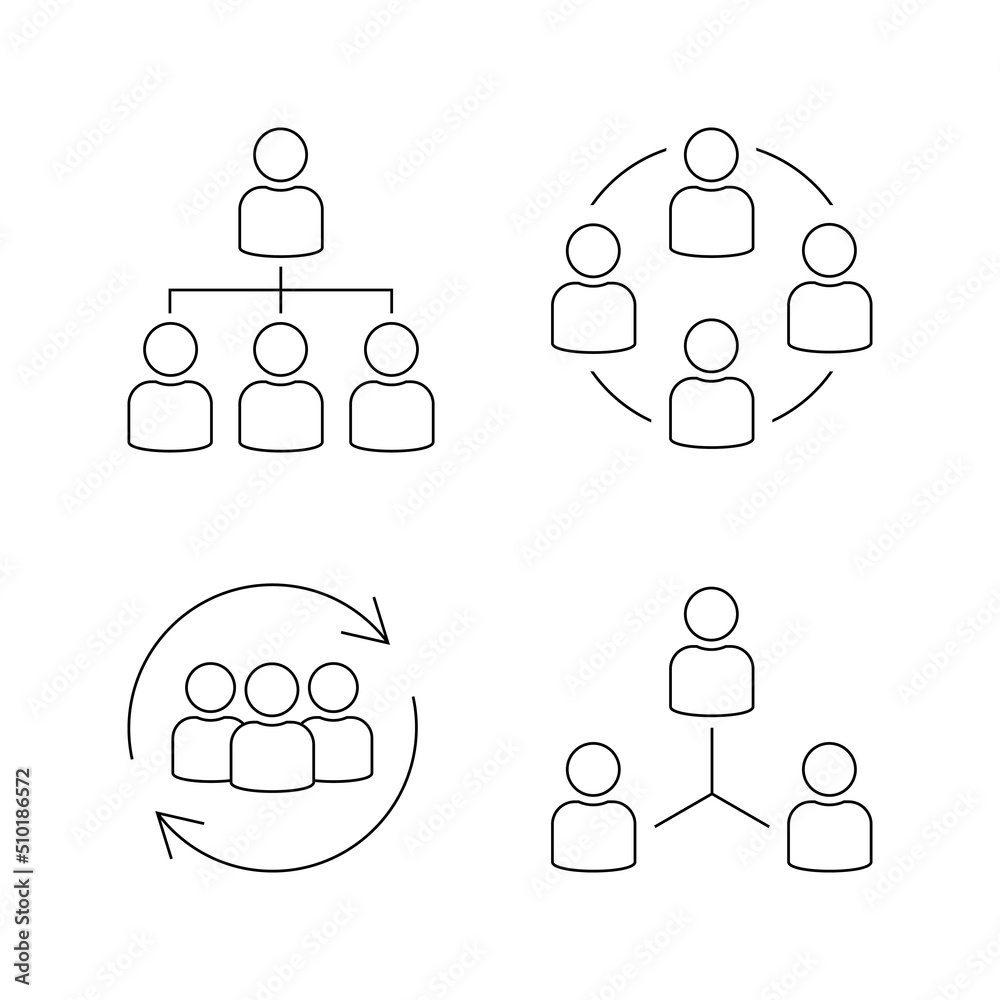 Business communication. Communication icon. Customer centricity icon. Black flat line icon isolated on white background. Vector illustration.