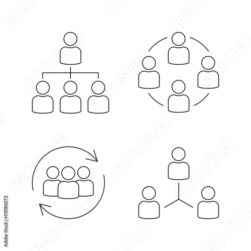 Business communication. Communication icon. Customer centricity icon. Black flat line icon isolated on white background. Vector illustration.
