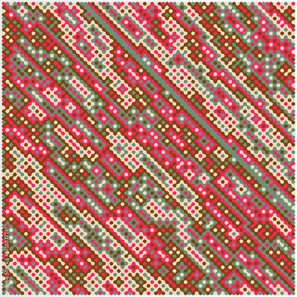 Multicolor truchet tiling connections illustration Multicolor truchet tiling connections illustration