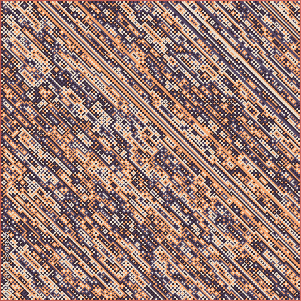 Fototapeta premium Multicolor truchet tiling connections illustration