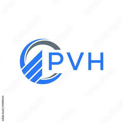 PVH Flat accounting logo design on white  background. PVH creative initials Growth graph letter logo concept. PVH business finance logo design. photo
