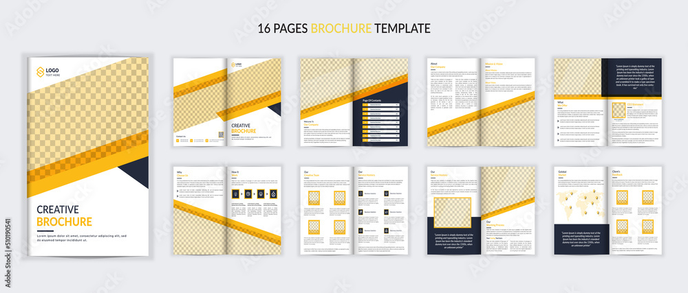 Business brochure template design with modern shapes minimal multipage brochure template