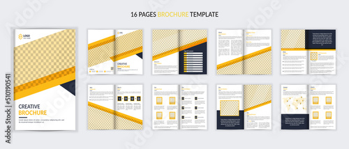 Business brochure template design with modern shapes minimal multipage brochure template