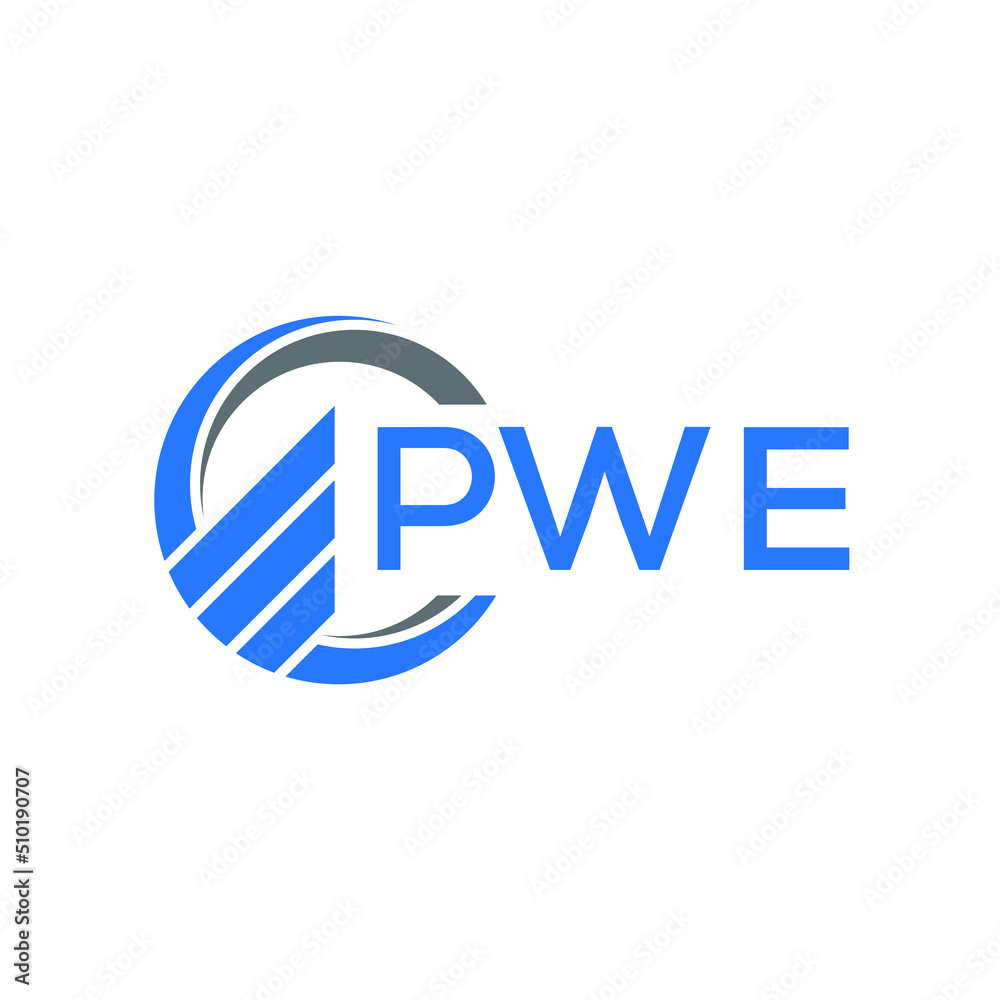 PWE Flat accounting logo design on white background. PWE creative initials Growth graph letter logo concept. PWE business finance logo design. PWE Flat accounting logo design on white background. PWE creative initials Growth graph letter logo concept. PWE business finance logo design.