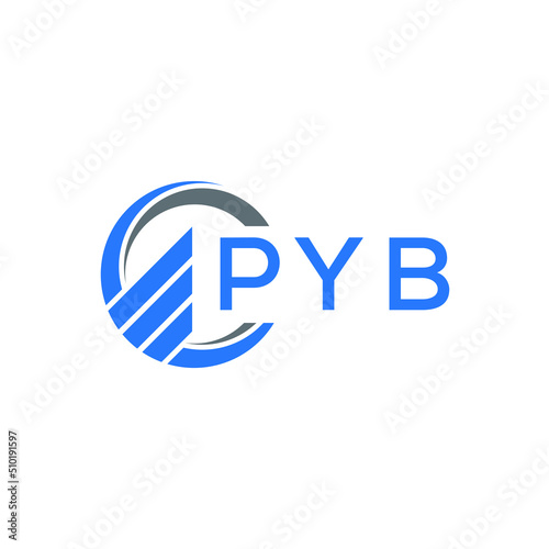 PYB Flat accounting logo design on white background. PYB creative initials Growth graph letter logo concept. PYB business finance logo design.