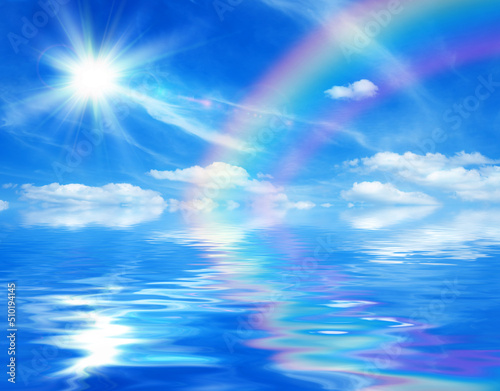 Sunny background with rainb...