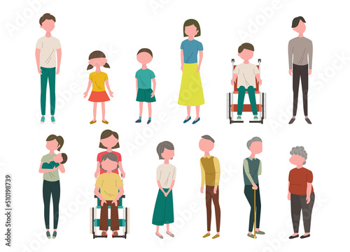 老若男女のイラストセット