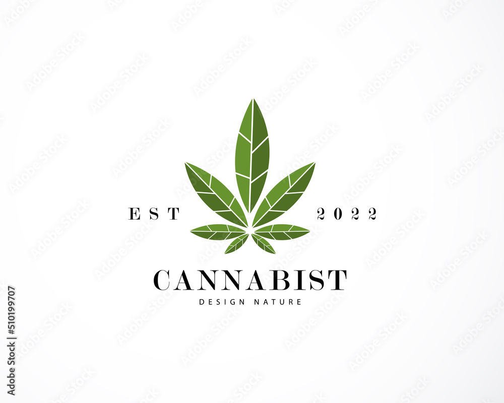 cannabis logo creative business emblem brand design concept