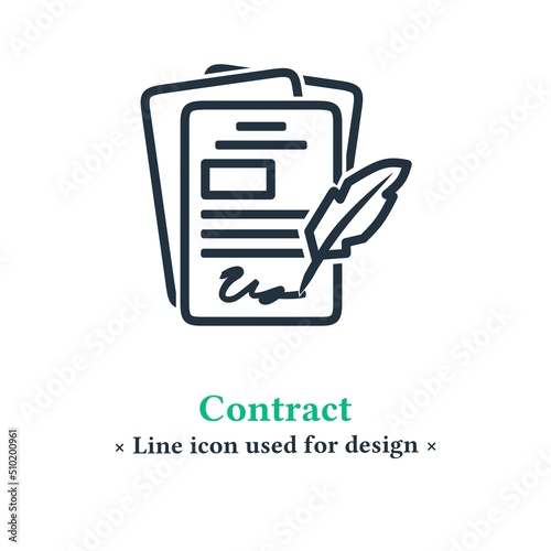 Contract icon isolated on a white background, symbol of signing a contract.  Deal concept for web and mobile apps.