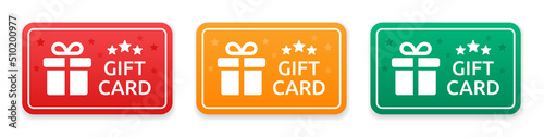 Gift card vector illustration. Birthday present, exclusive giftcard voucher template concept.