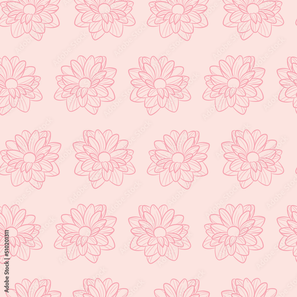 Cute, pastel pink daisy vector pattern Cute, pastel pink daisy vector pattern