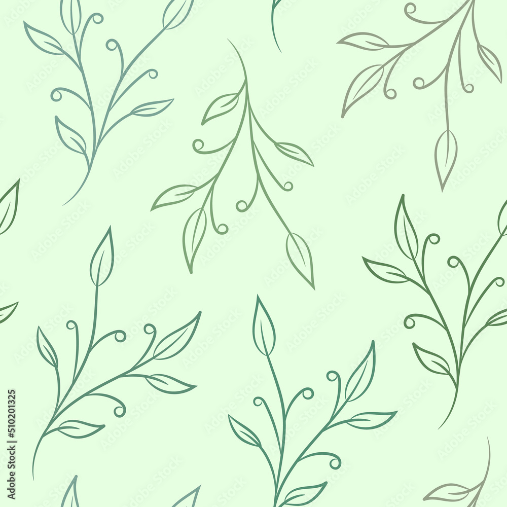 Green leaves seamless repeat pattern Green leaves seamless repeat pattern