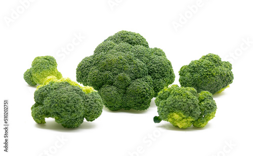 Broccoli isolated on white background, Set of broccoli