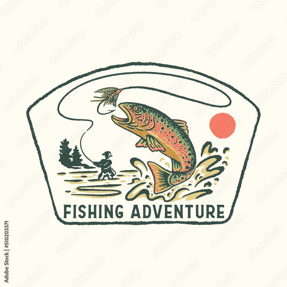 fishing vintage illustration design t shirt vintage