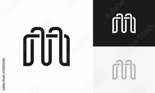 letter M initial logo abstract design 