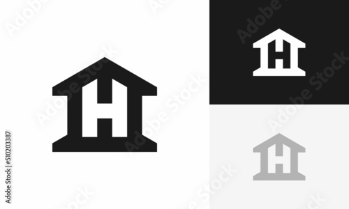 home with letter H logo design
