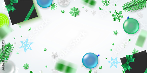 Christmas flat lay background. Template for a text